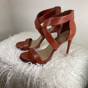BCBG MAX AZRIA cognac Elyse high heel Sandals